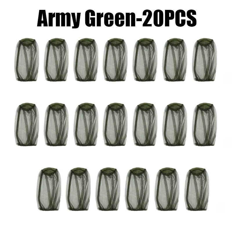 Breathable Mesh Mosquito Head Net Hat – Camping & Fishing Mosquito Head Net Babs Green 20PCS