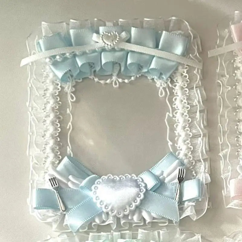 Lolita Photocard Holder – Satin Ribbon, Lace & Alloy Charms Photocard Display Holder Babs A4