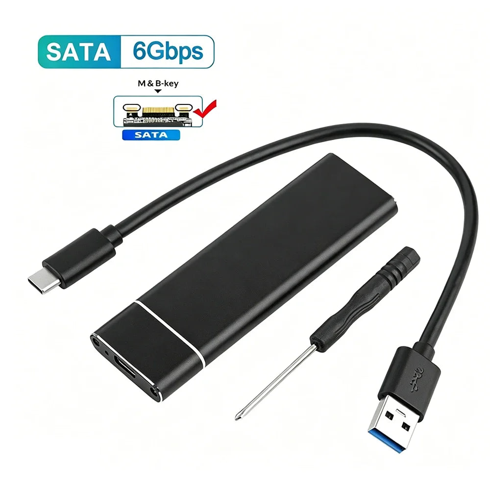M.2 NVMe SATA SSD Enclosure 10Gbps USB-C Dual Protocol SSD Enclosure Babs B Only Support SATA