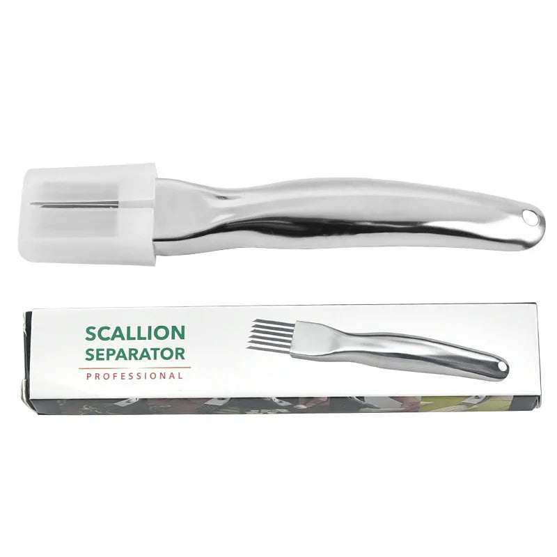 Stainless Steel Green Onion Shredder Knife – Curved Handle Vegetable Shredder Knife Babs 1PC-box