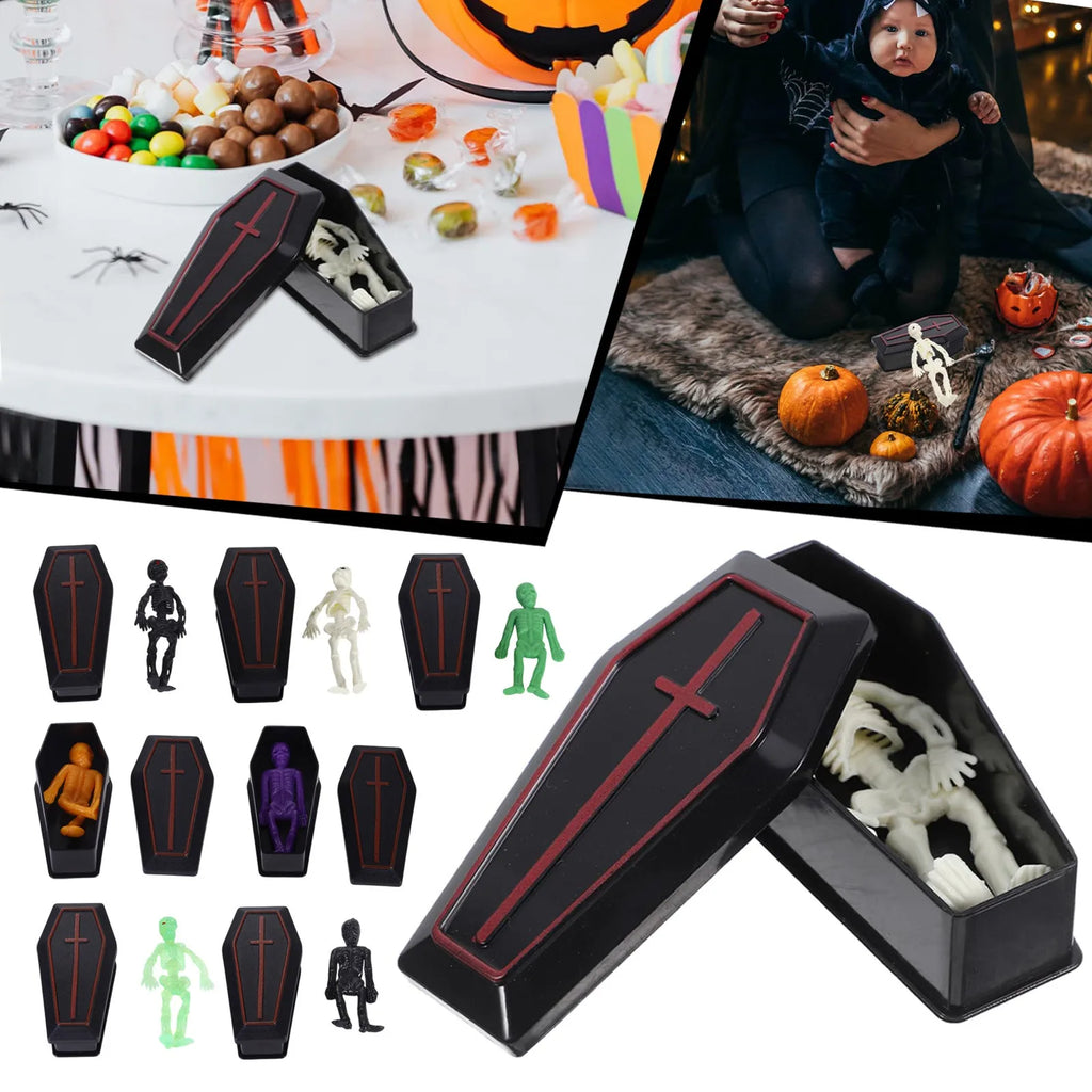 Mini Coffin Box with Skeleton – Halloween Décor & Prank Prop Halloween Prop Decor Babs