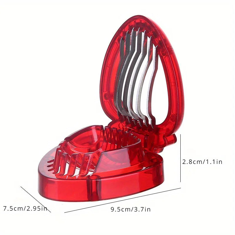 Strawberry Slicer, Corer & Huller – Stainless Steel Tool Fruit Slicer Tool Babs