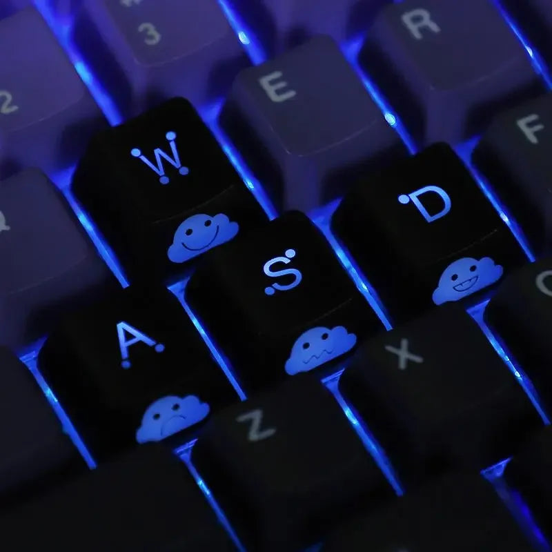 Emo WASD & Arrow Keycaps 4pcs – Backlit MX Switch Compatible Mechanical Keyboard Keycaps Babs