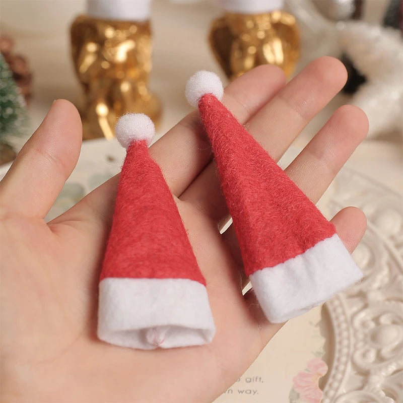 Christmas Santa Hat Cutlery Holder Bags – 10/20/50 Pcs Holiday Tableware Holder Babs