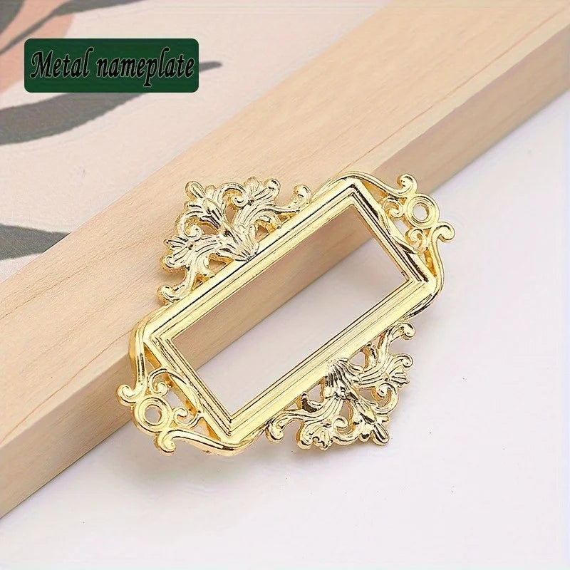 Vintage Lace Zinc Alloy Card Frame Drawer Label Slot Holder Card Frame Holder Babs