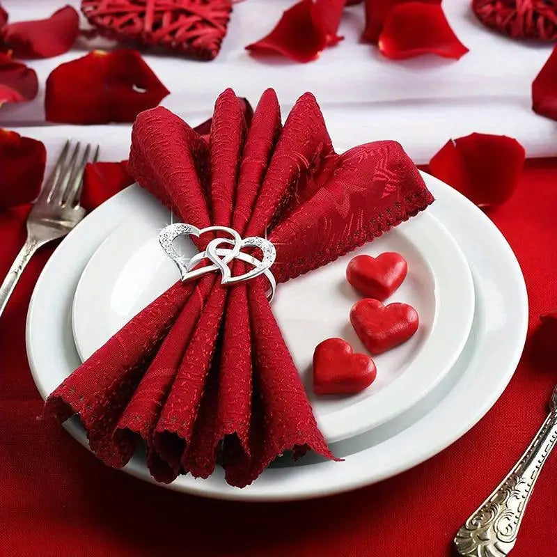 Golden Heart Metal Napkin Rings Set, 2pcs – Table Décor Napkin Rings Set Babs