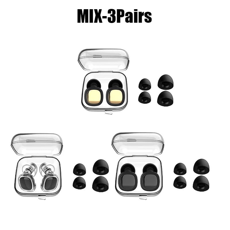 Silicone Ear Plugs for Sleeping – Waterproof & Noise Blocking Silicone Ear Plugs Babs MIX 3Pairs