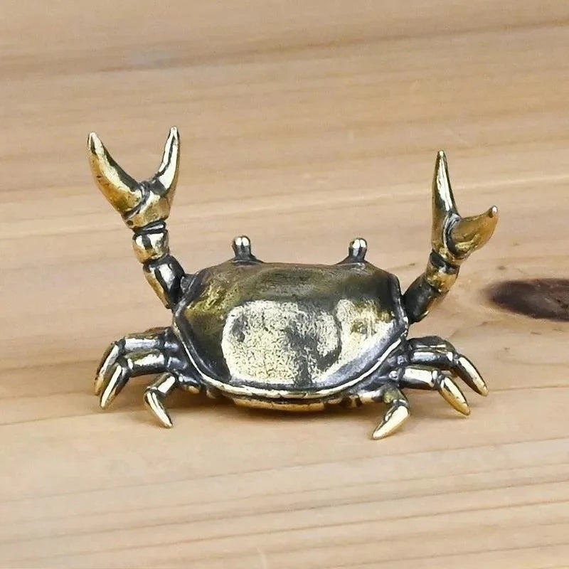 Pure Brass Crab Figurine | Copper Animal Statue Home Decor Brass Figurine Babs