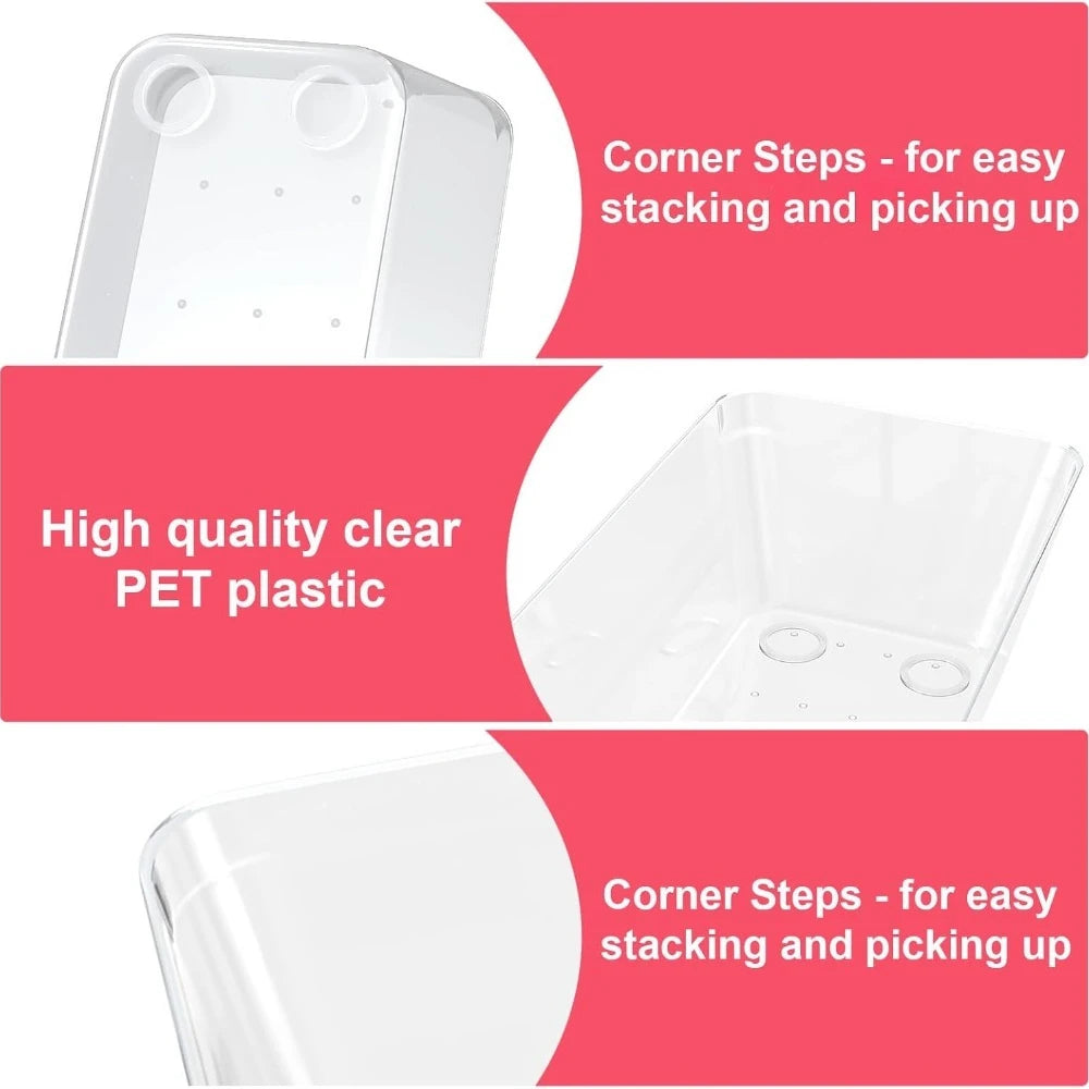 Transparent Stackable Drawer Organizer & Storage Box Dividers Drawer Organizer Bins Babs