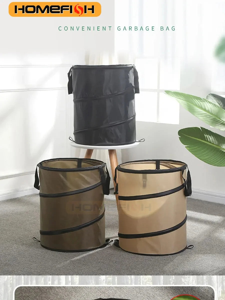 Pop-Up Folding Trash Can – Portable Camping & Garden Bin Folding Trash Can Babs