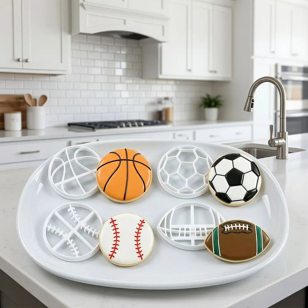 Football Soccer Cookie Cutters – Sports Theme Baking Mold Set Cookie Cutter Set Babs