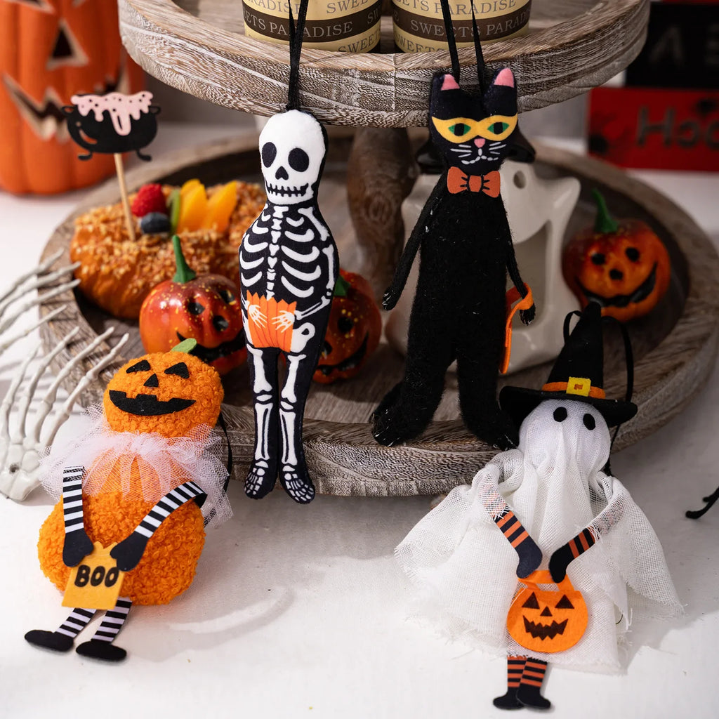 Halloween Hanging Decorations – Pumpkin Ghost Skull Black Cat Set Halloween Hanging Décor Babs