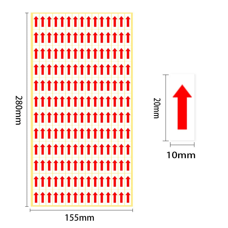10 PCS Red Arrow Self-Adhesive Directional Stickers & Labels Directional Label Stickers Babs A2