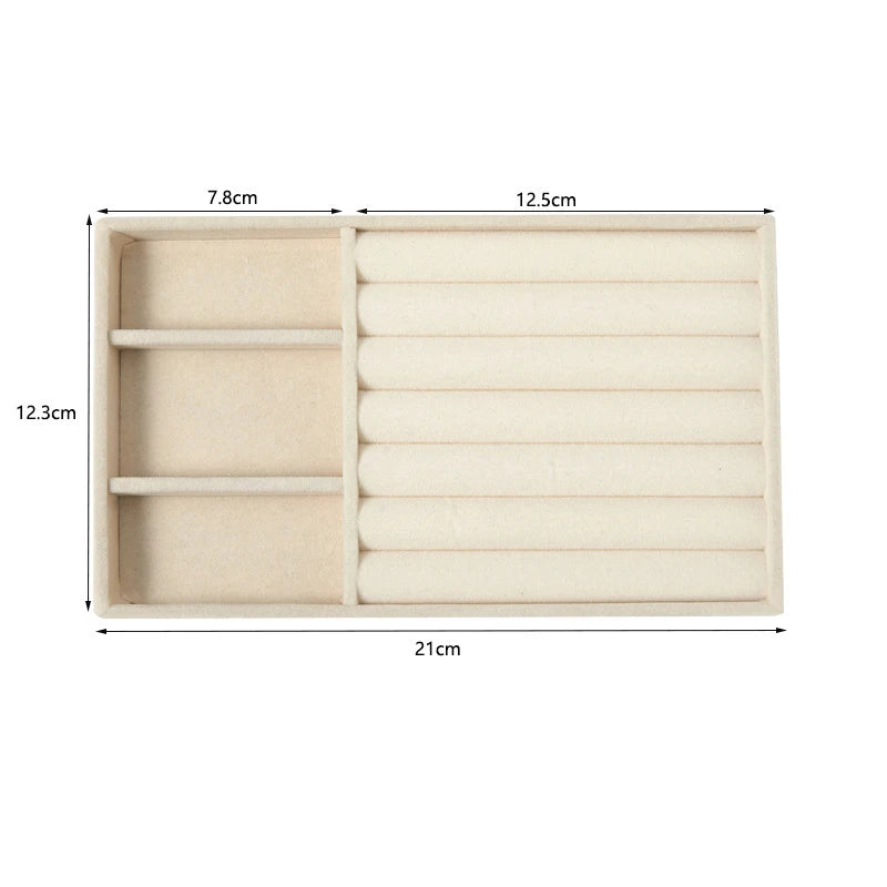 Velvet Jewelry Display Tray – Ring, Earring & Necklace Box Jewelry Display Tray Babs 3 grids