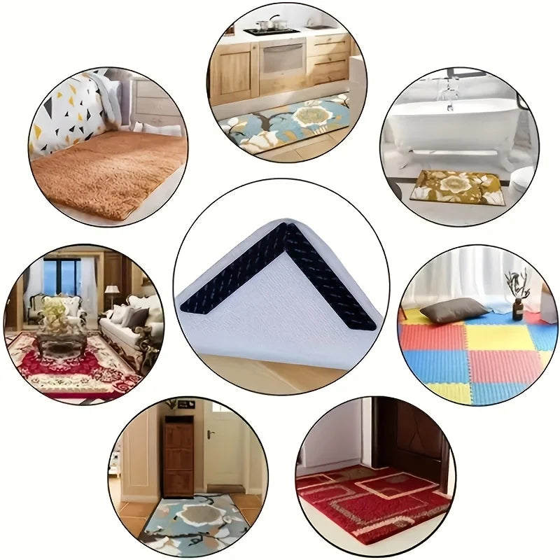 Rug Gripper Anti-Slip Carpet Corner Stickers – Reusable 4–16 Pack Rug Gripper Stickers Babs