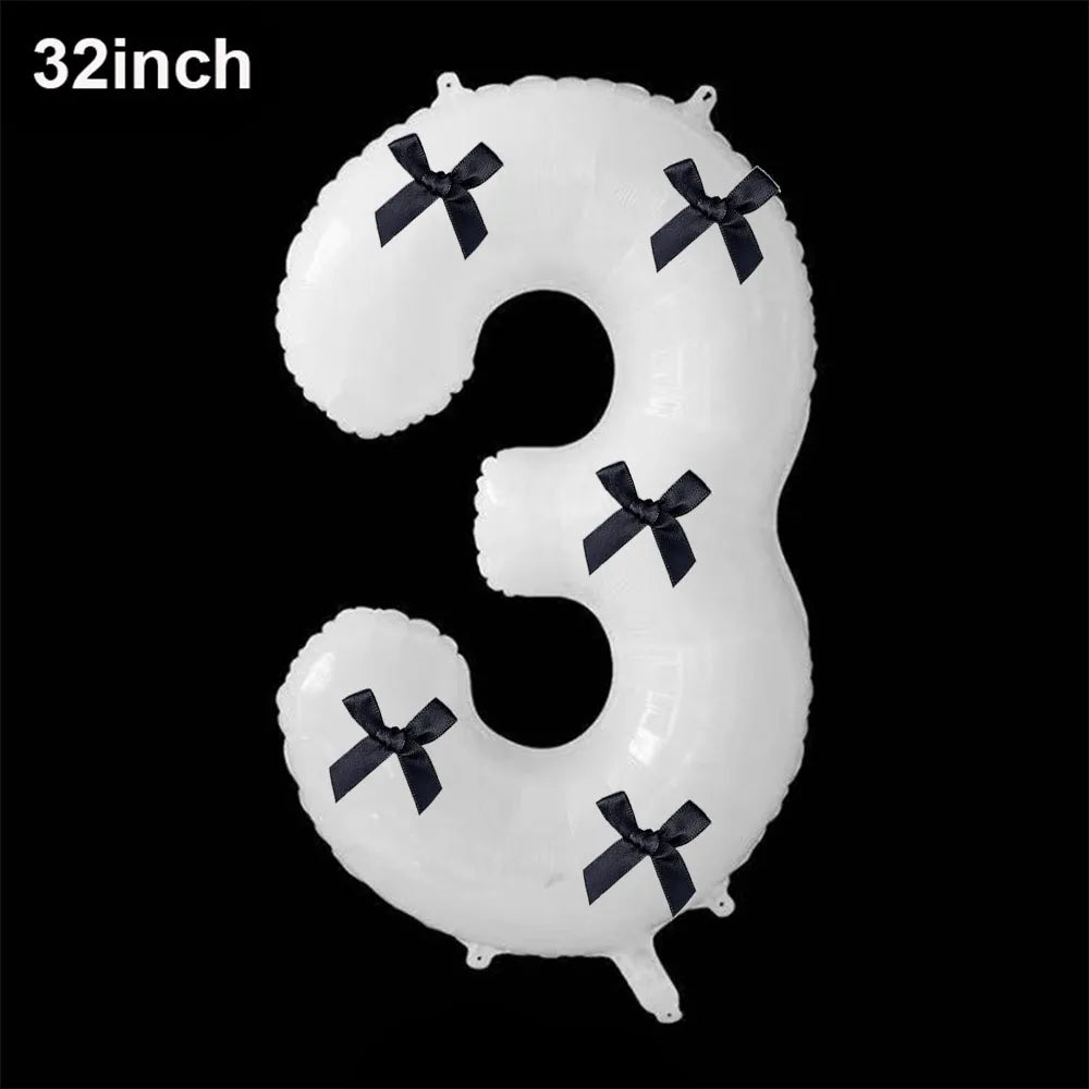 32" Black Bow Number Balloon Kit – Party & Wedding Décor Party Balloon Kit Babs Black 3 As pictures show