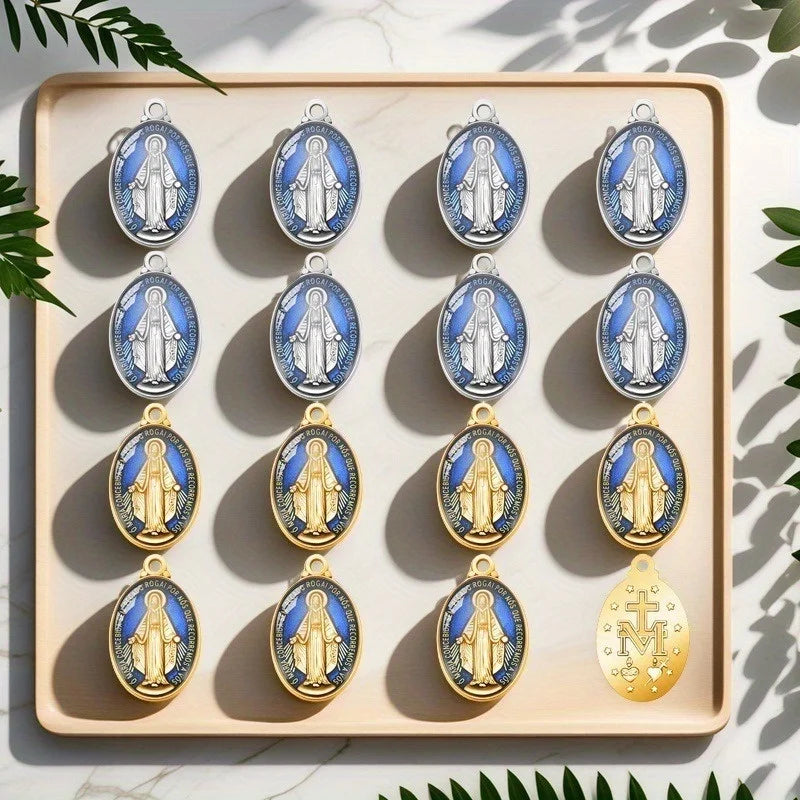 10Pcs Vintage Virgin Mary Medal Pendants – DIY Jewelry Charms DIY Jewelry Charms Babs