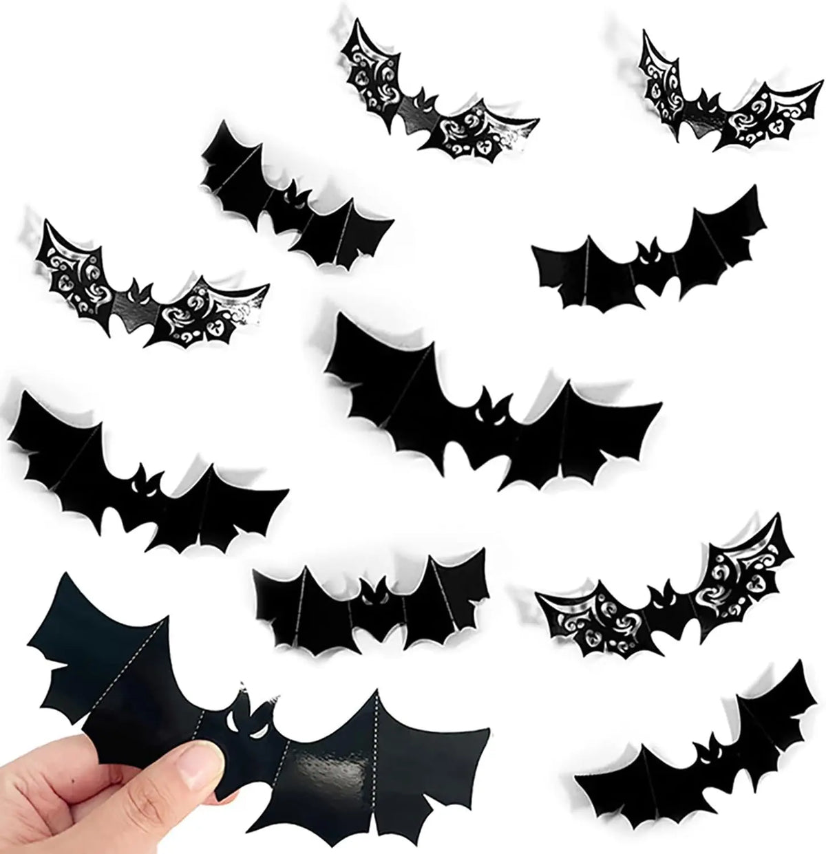 3D Hollow-Out Bat Wall Stickers – Halloween Decor Decals Halloween Wall Stickers Babs