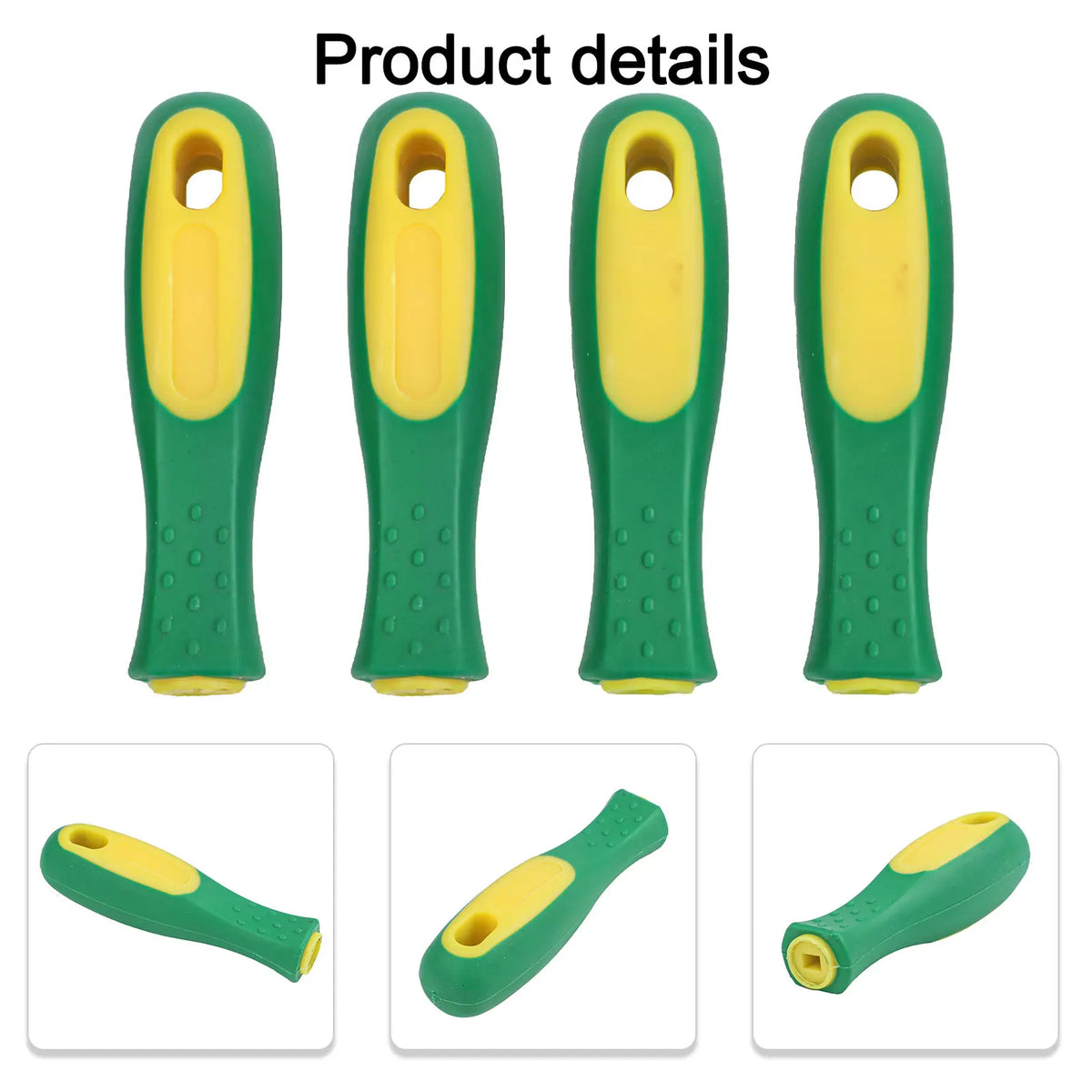 4Pcs Rubber File Handles 110mm – Round & Rectangular Replacement File Handle Set Babs