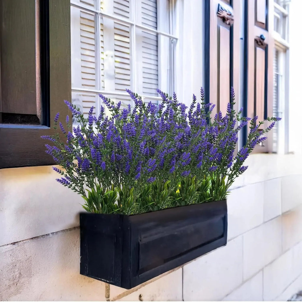 UV Resistant Artificial Lavender Shrubs – Outdoor Garden Decor Artificial Flower Shrub Babs