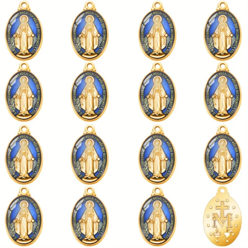 10Pcs Vintage Virgin Mary Medal Pendants – DIY Jewelry Charms DIY Jewelry Charms Babs golden 10pcs