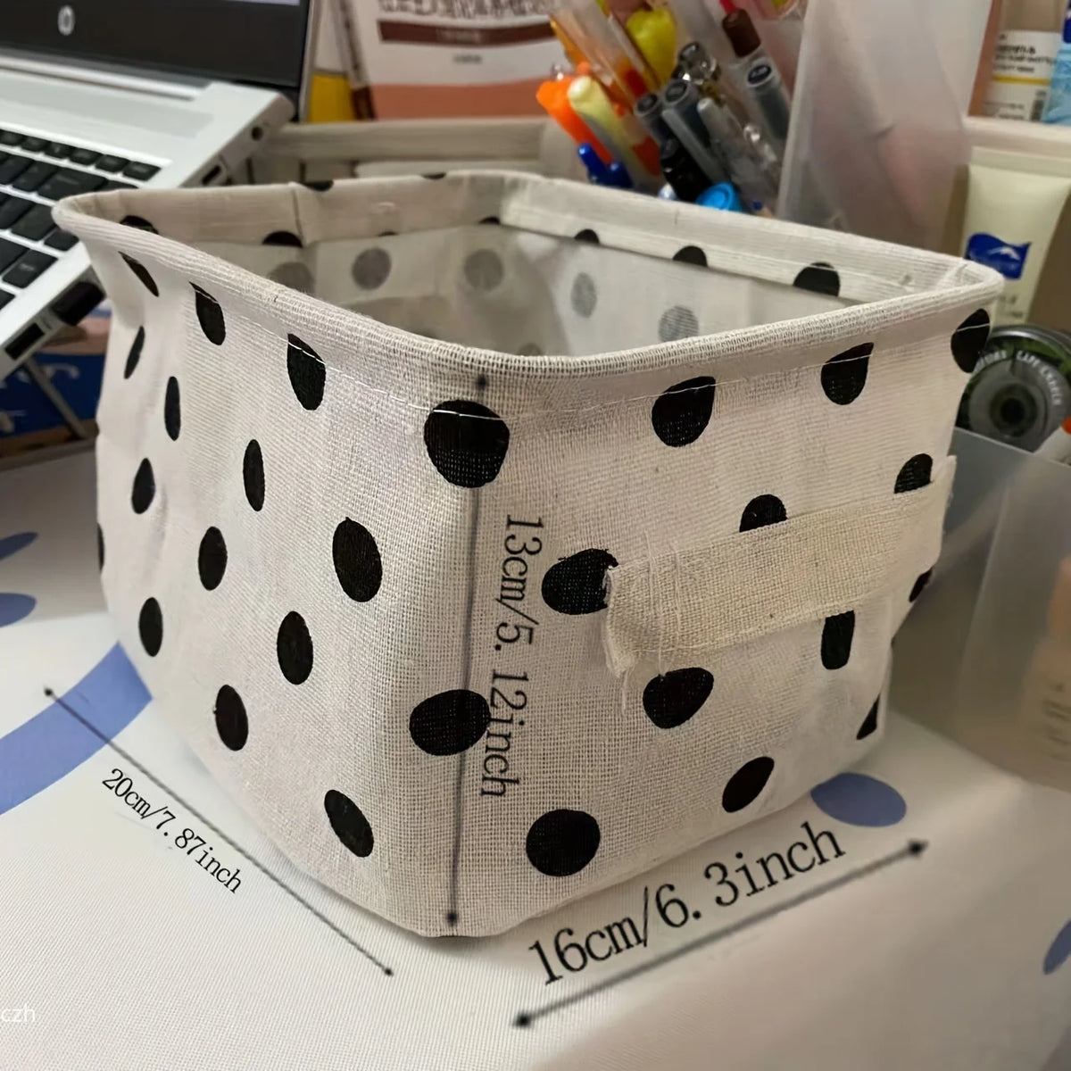 Foldable Canvas Storage Basket with Handle – Cotton & Linen Storage Basket Babs