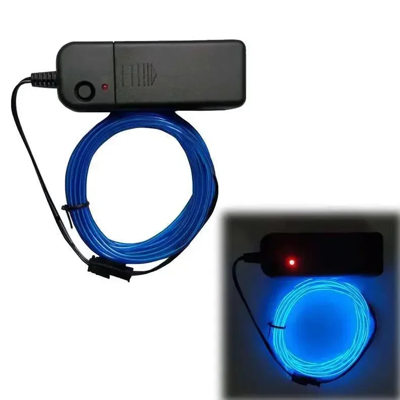 EL Wire Neon LED Glow Cable – DIY Costume, Car & Party Decor EL Wire Glow Cable Babs blue 2m length