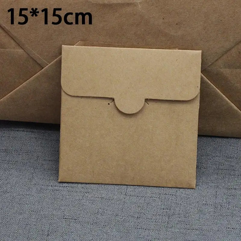 Thickened Square Kraft Paper Bags – Eco Envelopes 10pk Kraft Paper Bags Babs 15x15cm Kraft