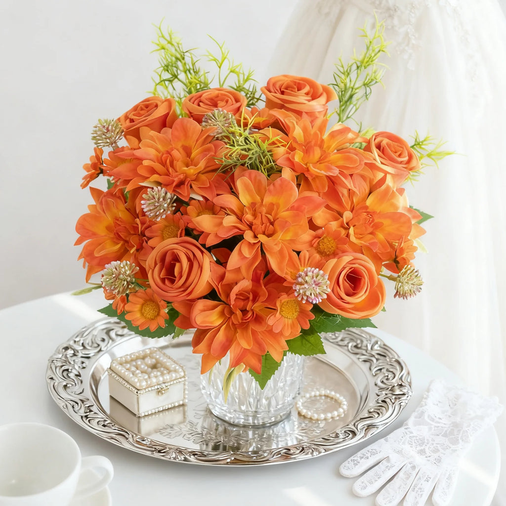 Silk Dahlia Rose Artificial Flowers – Wedding & Home Decor Artificial Silk Flowers Babs