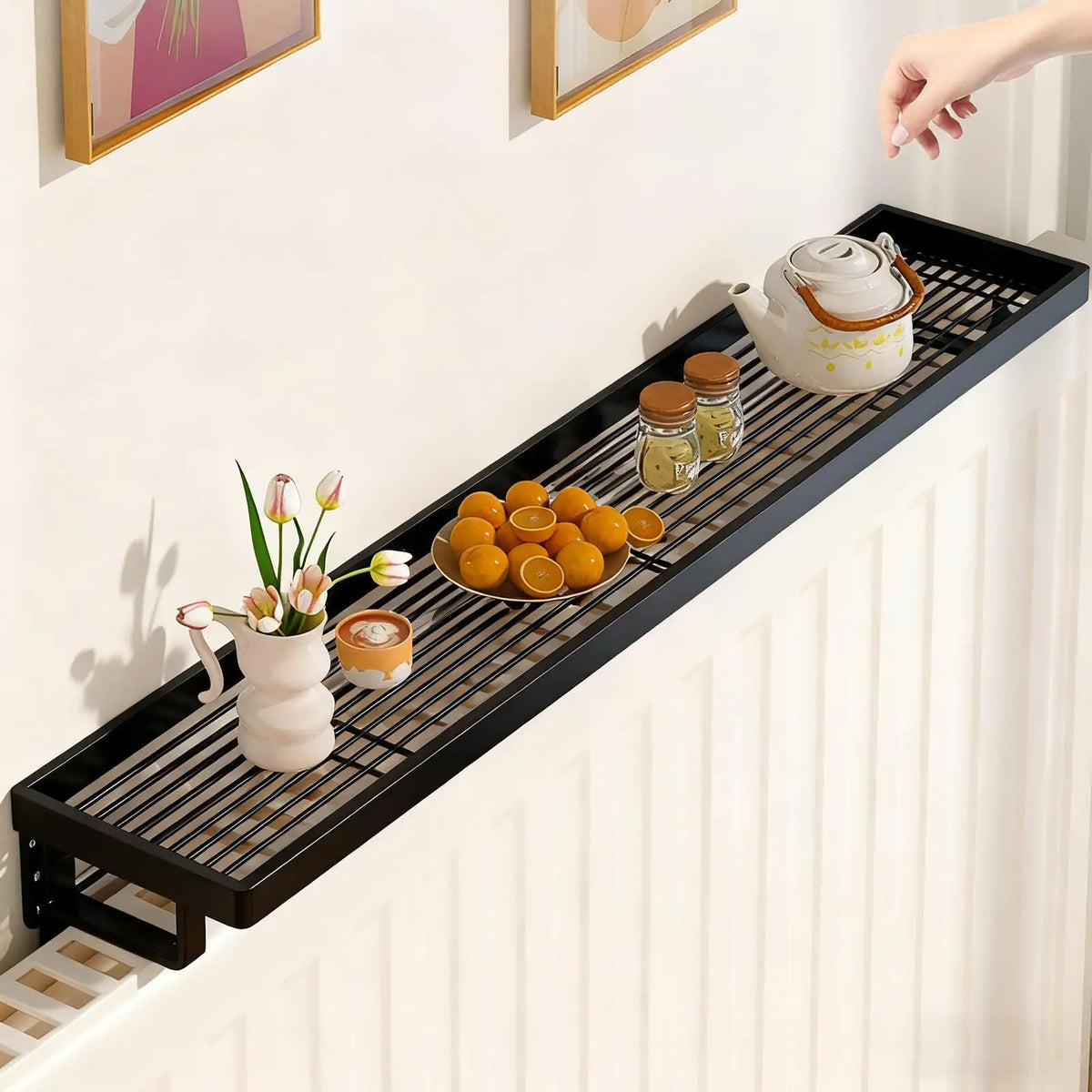 Radiator Topper Shelf – No-Drill Heat-Resistant Iron Organizer Radiator Topper Shelf Babs