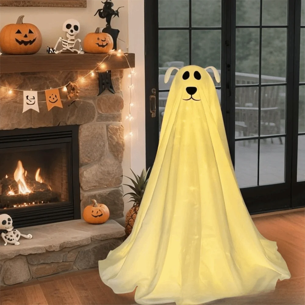 Ghost Dog Halloween LED Ornament | Remote Control Yard Decor Halloween LED Ornament Babs