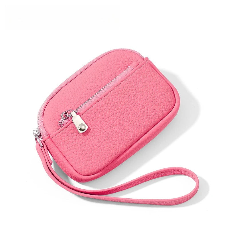Mini PU Keychain Purse – Lipstick & Earphone Holder Wallet Mini Keychain Purse Babs Dark pink