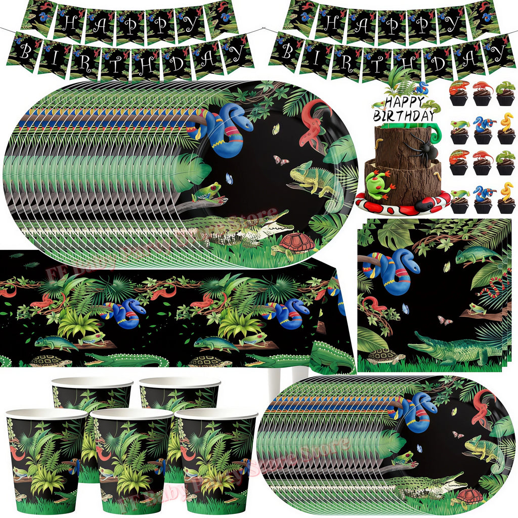 Reptile Party Supplies – Lizard & Snake Tableware Set Party Tableware Set Babs
