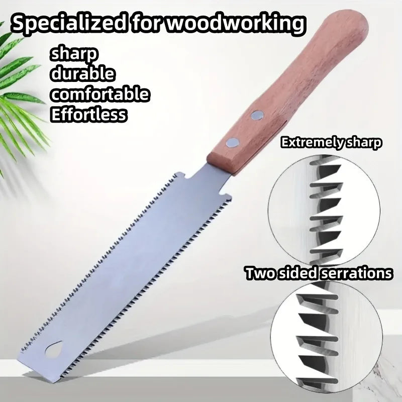 Japanese Double-Edged Hand Saw – SK5 Steel 6-Inch Mini Blade Hand Saw Babs SK5Steel