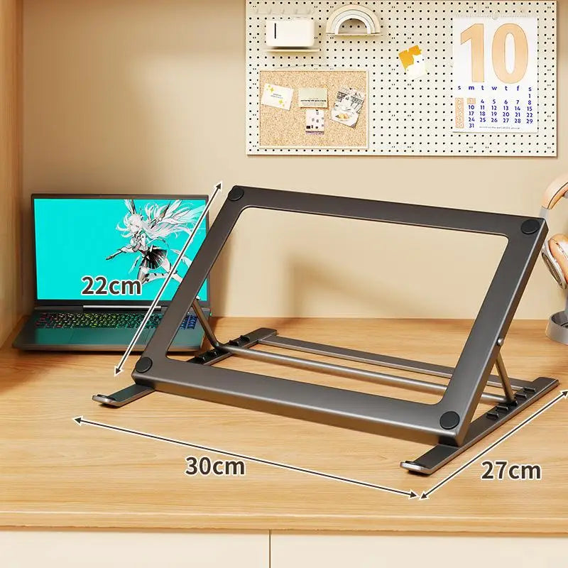HUXUAN Foldable Iron Laptop Stand | 5 Angles, Anti-Slip Pads Laptop Stand Babs A1