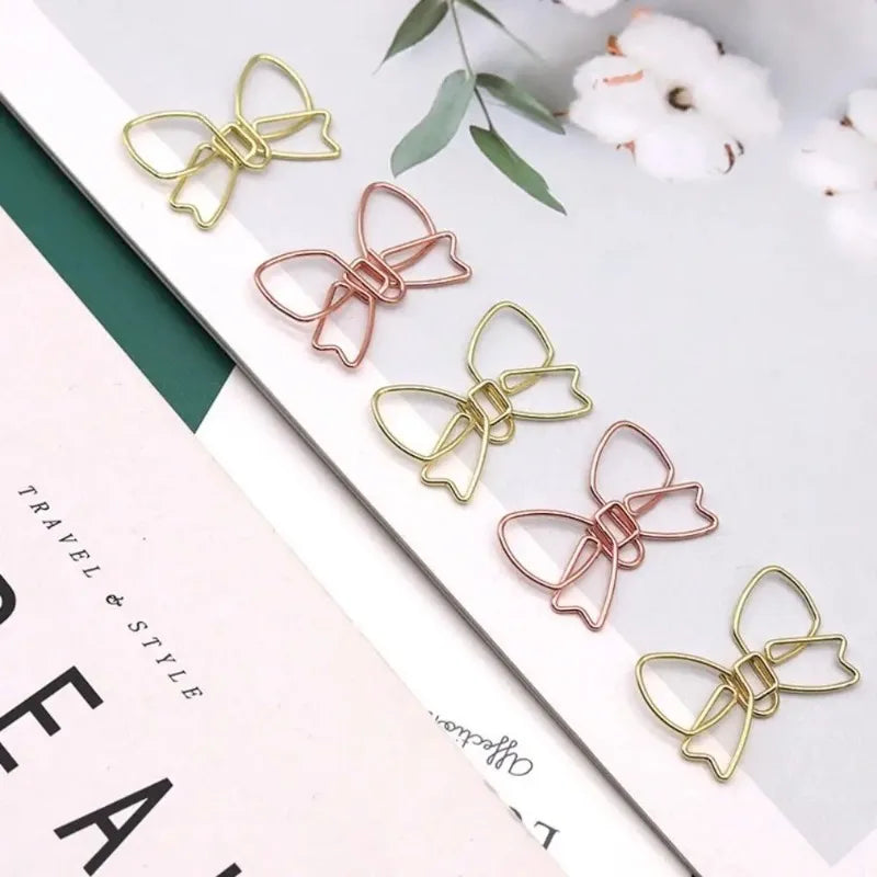 20pcs Butterfly Metal Paper Clips Gold Bookmarks | Bow Tie Shaped Paper Clips Babs