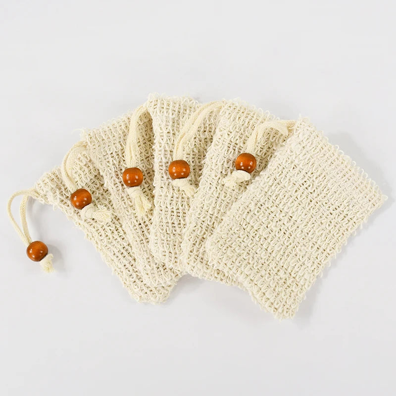 Natural Sisal Soap Saver Bags – Exfoliating Mesh Pouches 5/10 Pcs Soap Saver Bag Babs