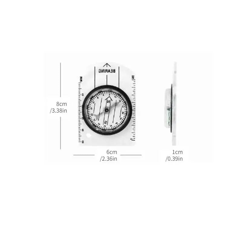 Mini Compass Map Scale Ruler – Hiking & Camping Navigation Tool Outdoor Compass Ruler Babs