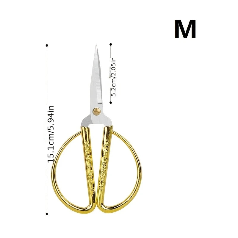 Retro Stainless Steel Sewing Scissors – Embroidery & Fabric Sewing Scissors Babs Golden M