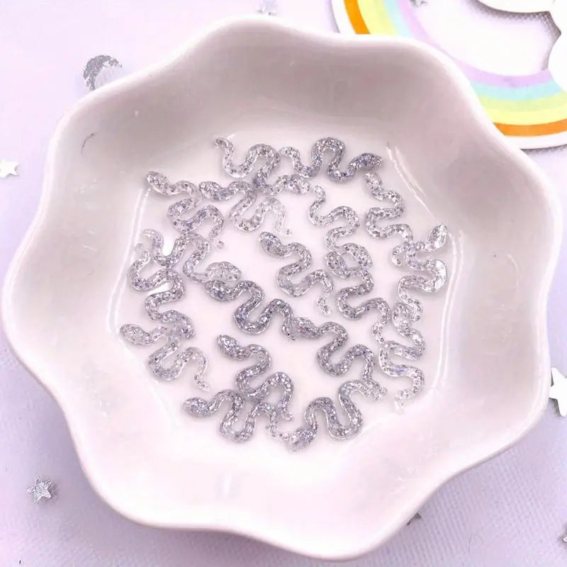 60pcs Glitter Resin Flat Back Embellishments – Nail Art & DIY Craft Embellishments Babs