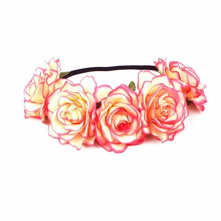 10-Pack Rose Flower Headband Wreath – Wedding & Party Set Floral Wreath Headband Babs 6