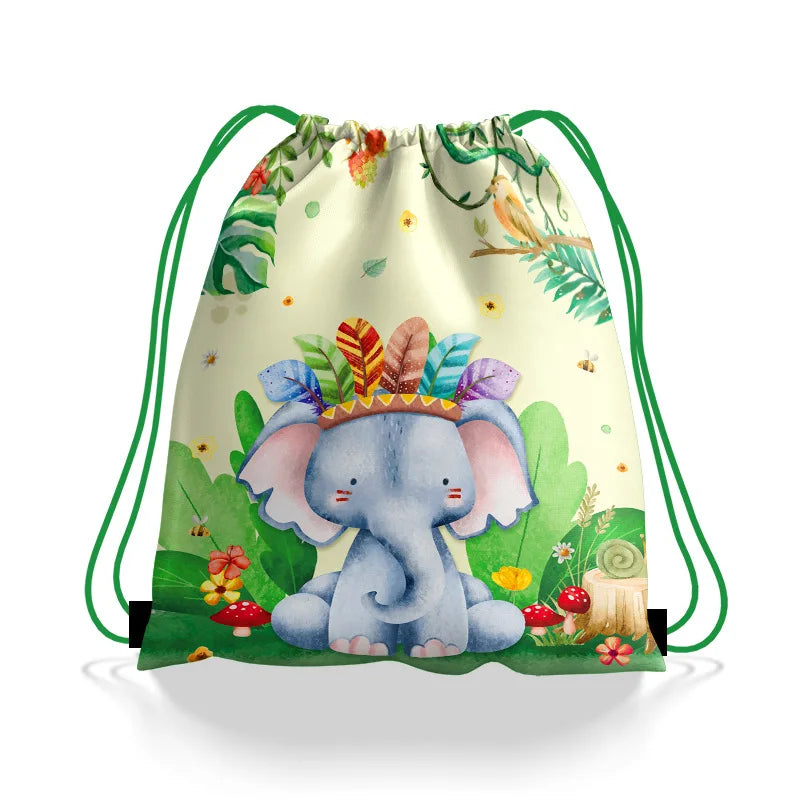 Non-Woven Drawstring Party Gift Bags for Boys & Girls Party Favor Bag Babs Elephant 27x34cm