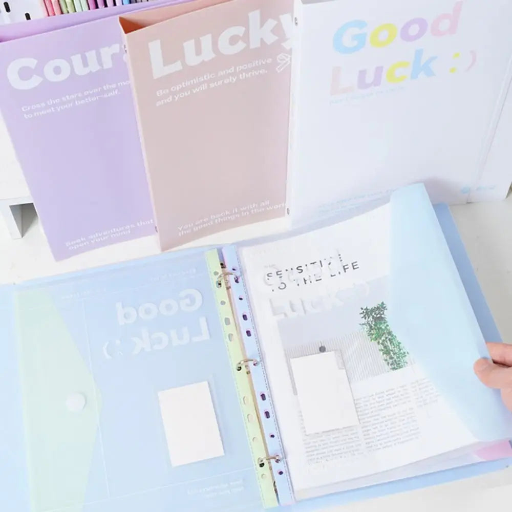 A4 Loose-Leaf Folder Transparent Document Pouch Organizer Document File Folder Babs