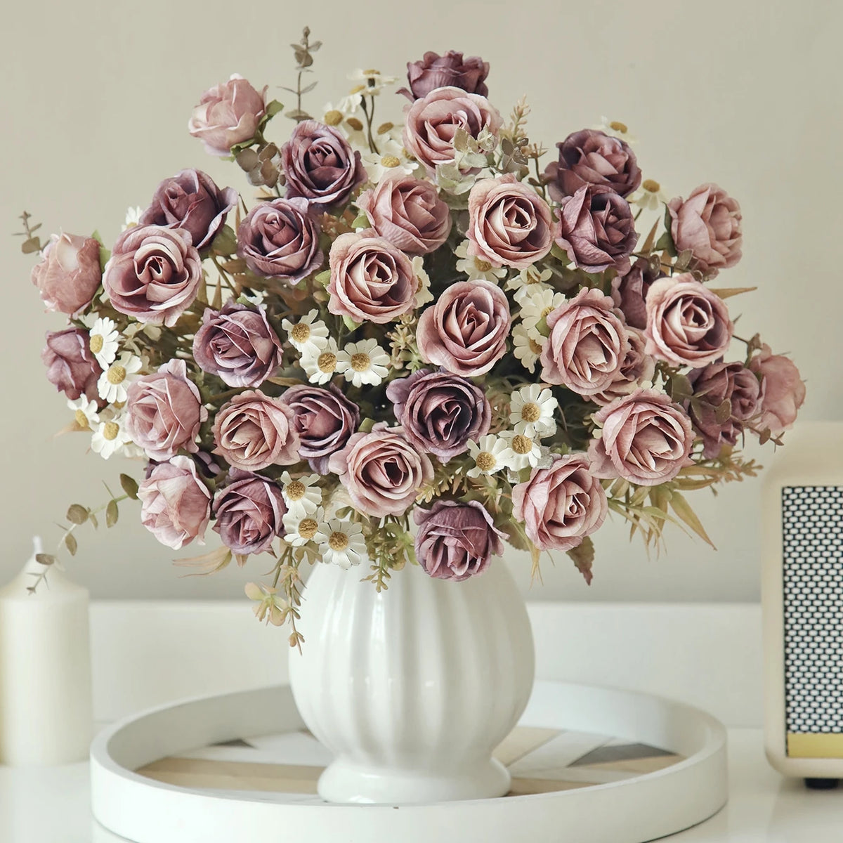 Artificial Silk Rose Bouquet for Wedding & Home Decor Artificial Silk Flowers Babs