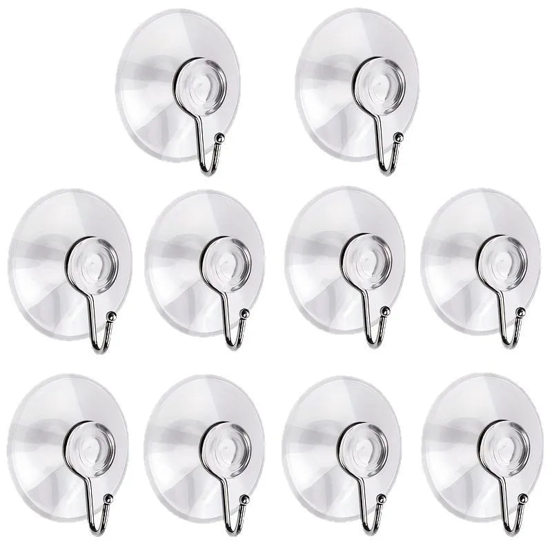 Clear Suction Cup Hooks – No-Drill Kitchen & Bathroom (5/20pc) Suction Cup Hooks Babs Transparent 10pcs