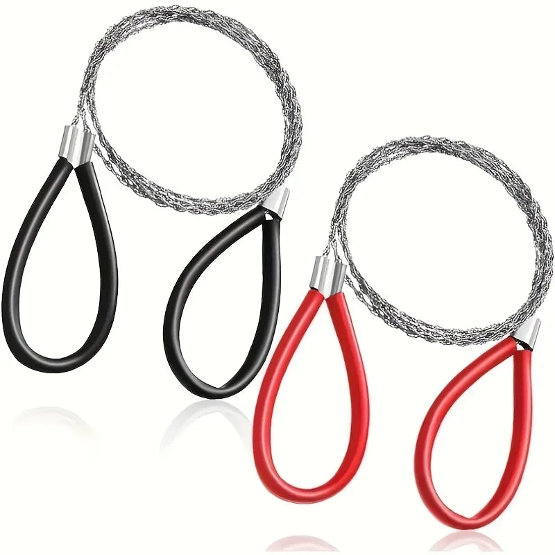 2-Pack Pocket Wire Saw – Survival Camping & Hiking Steel Saw Survival Wire Saw Babs