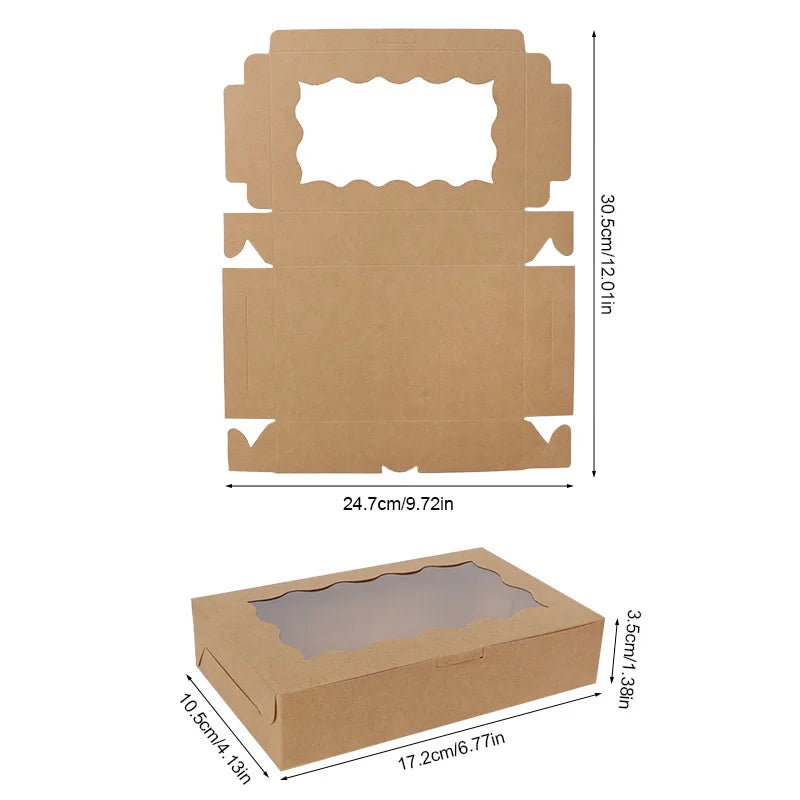 Windowed Kraft Gift Boxes for Candy, Cookies & Party Favors Gift Packaging Boxes Babs