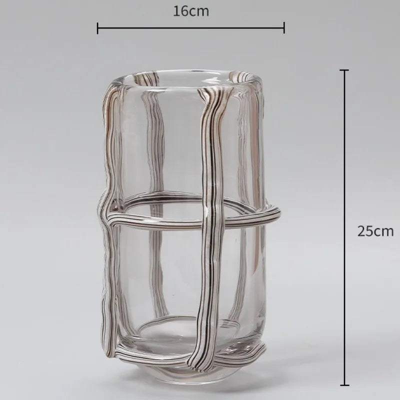 Modern Luxury Glass Vase – Minimalist Elegant Table Decor Decorative Glass Vase Babs 25CM-White