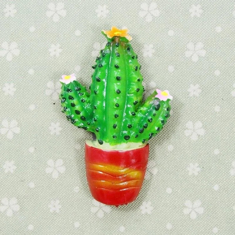 3D Cactus Fridge Magnet – Cute Resin Refrigerator Home Decor Decorative Fridge Magnet Babs