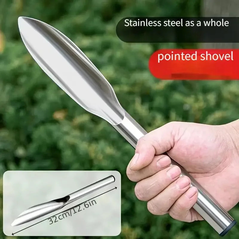 Stainless Steel Garden Shovel – Planting, Weeding & Foraging Garden Hand Shovel Babs Pointed end 2PCS